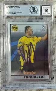 2020-2021 Merlin UCL Erling Haaland Auto On-Card BGS 10 AUTO *6455 - Bild 1 von 1