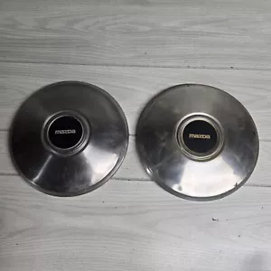 Two factory 1977 to 1985 Mazda B Series Pickup Truck Dog Dish Hubcap Wheel Cover - Picture 1 of 5