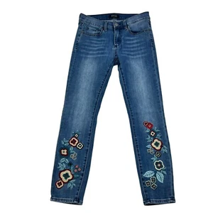 Buffalo David Bitton Skinny Embroidered Ankle Jeans Mid Rise Size 28 Waist - Picture 1 of 9