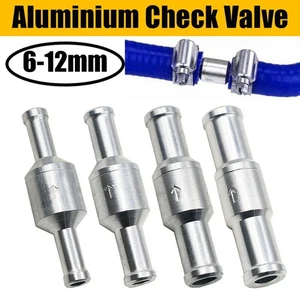 6-12mm Inline Unidirezionale di Non Ritorno Valvola Auminium Benzina Acqua Gas - Picture 1 of 71