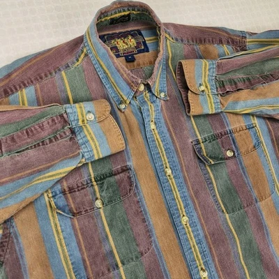 Vintage Chaps Ralph Lauren Shirt Western Southwest Striped Long Sleeve Men's M - Image 1 of 4