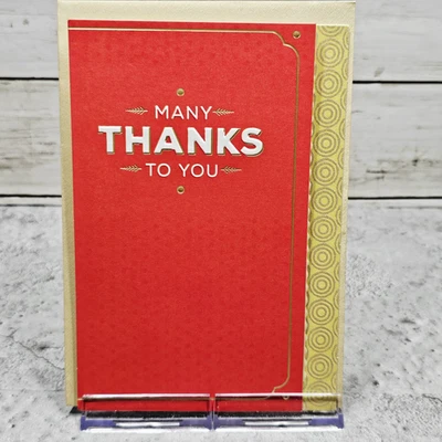 Tarjeta de felicitación de agradecimiento Hallmark 5x7 oro rojo apreciado Foto 1 de 4