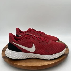 Size 9 Nike Mens Revolution 5 BQ3204-600 Red/white/black Running Shoes Sneakers - Picture 1 of 16