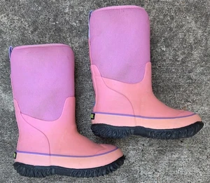 CNSBOR Kinder rosa Mädchen wasserdicht kaltes Wetter Regenstiefel Größe 10 - Bild 1 von 6