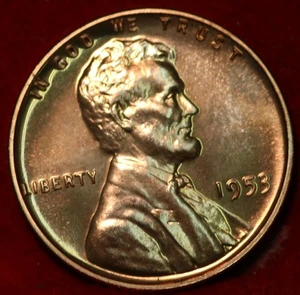 Uncirculated Red Proof 1953 Philadelphia Mint Copper Lincoln Wheat Cent - Picture 1 of 2