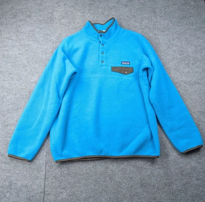 Patagonia Synchilla Snap T Fleece Mens Large Blue Outdoors Retro Pullover Hiking - Image 1 of 4