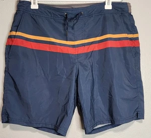Fair Harbor Shorts Mens Large Blue Striped Lined Swim Trunks 8" Stretch - Picture 1 of 8