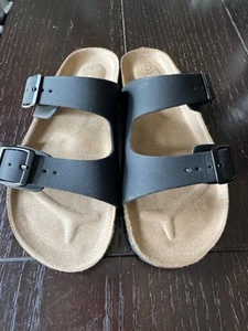 Cat And Jack Black Sandals Double Buckel - Picture 1 of 6