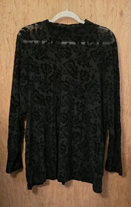 Torrid Women's Plus Size 3 Black Lace Sheer Long Sleeve Shirt Top Blouse NWT - Picture 1 of 9