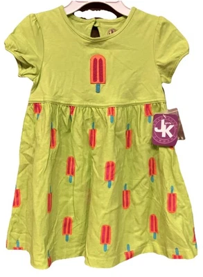 Vestido J Caqui Niñas Talla 2T Lime Pop Abril Nuevo con Etiqueta ($26) y Botón de Repuesto Foto 1 de 4