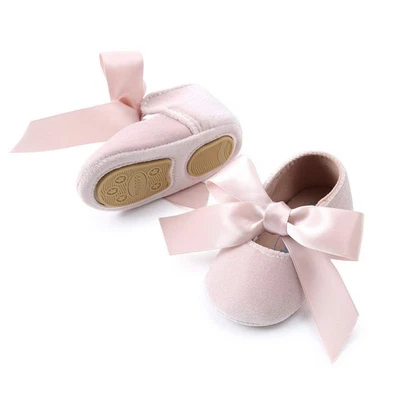 Infant Baby Girls Mary Jane Shoes Soft Sole Ballet Slippers Bow Princess Newb... - Image 1 of 4
