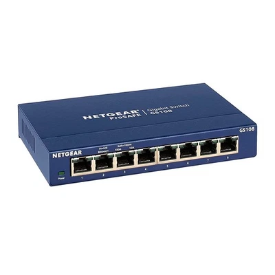 NETGEAR 8 Port Gigabit Network Switch (GS108) - Ethernet Switch - Ethernet Split - Image 1 of 4