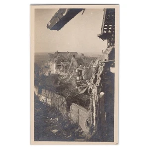 Photograph of Montdidier France WWI Destruction Ruins - 1920s Damage from Hotel - Picture 1 of 2
