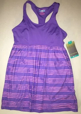 NWT Ladies TekGear Yoga Tank Top Racerback Built-in Bra Purple & Pink Size XS - Image 1 of 4