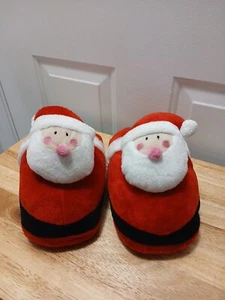 Weihnachtsmann Hausschuhe gepolstert Erwachsene Frau Größe 9 10 Plüsch gepolstert Neuheit neu - Bild 1 von 7