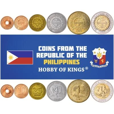 Philippines | 6 Coin Set | 5 10 25 Sentimo 1 5 10 Piso | 1995 - 2017 - Image 1 of 2