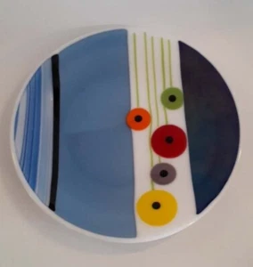 Ward Van Houte Handmade Glass Dish Signed And Dated 2019 Ex Cond One Of A Kind - Picture 1 of 2