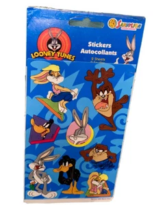 DE COLECCIÓN*LOONEY TUNES*PEGATINAS SANDYLION*1999*NIP*BUGS*DAFFY*TAZ*LOLA*2 HOJAS COMPLETAS - Imagen 1 de 5