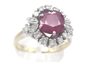 Größe 51 Ring 585 GOLD 14 Karat Bicolor bague Rubin Diamanten diamonds G1220/25 - Bild 1 von 7