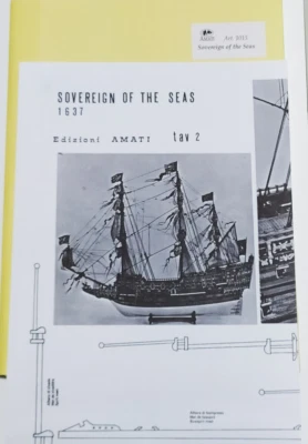 AMATI DISEGNO PIANO DI COSTRUZIONE NAVE SOVRANA DEI MARI      ART 1015 - Immagine 1 di 2
