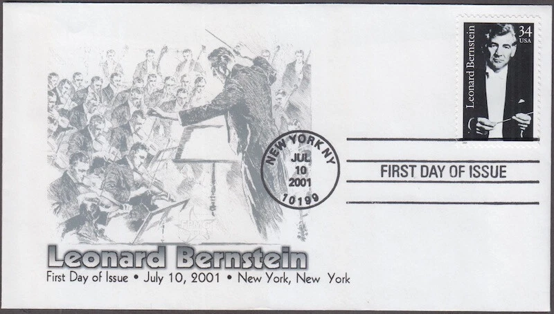 USA # 3521.9  FDC COMPOSER LEONARD BERNSTEIN - Image 1 of 1