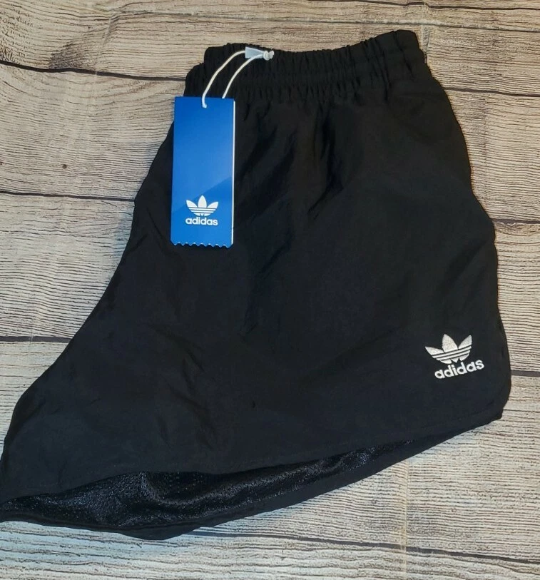 Adidas 3 STR Womens Black White Elastic Waist Activewear Shorts Size XS