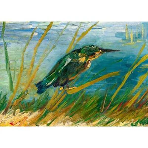 Van Gogh, Kingfisher by the Waterside, 1887, Canvas Print, B3 Size + Border - Picture 1 of 10