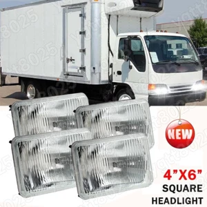 FOUR(x4) 4x6" H4 Glass Headlights Conversion Halogen Semi Sealed Kit HID & LED - Picture 1 of 10