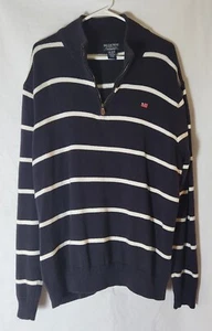 Ralph Lauren Polo Jeans Company Mens XXL Striped Cotton Quarter Zip Pullover  - Picture 1 of 7