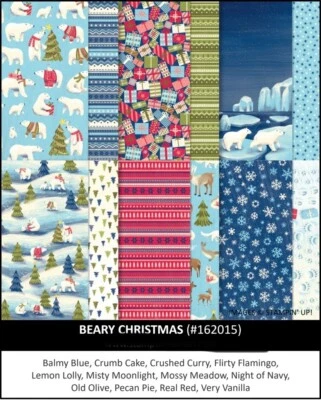 STAMPIN' UP! Stampin Up BEARY CHRISTMAS (24) Sheets 6x6 Designer Series Paper NEW DSP!