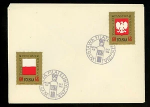 Postal History Poland FDC #1423//1426 Polish Millennium Eagle 1966 - Picture 1 of 2