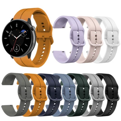 MARKENLOS Adecuado para Amazfit GTR Mini pulsera de silicona 20 mm muescas color sólido hebilla