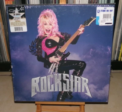 DOLLY PARTON ROCKSTAR 4 CLEAR BLUE LP OPEN ARMS WRECKING BALL PURPLE RAIN WHATS - Image 1 of 4