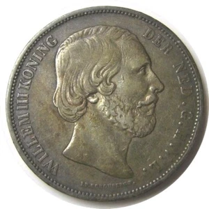 elf Netherlands 2 1/2 Gulden 1868 - Picture 1 of 2