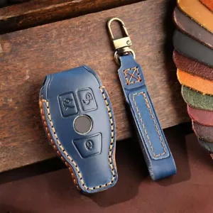 Llavero remoto de cuero funda anillo cadena apto para Mercedes Benz Clase C E G S - Imagen 1 de 5