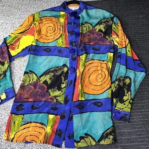 Vintage Platinum Dorothy Schoelen bunte Bluse Gr. Smal Jacke Blazer Top - Bild 1 von 8