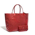 Goyard Saint Louis GM Tote Bag Pouch Red Shopping Purse Unisex Auth New proof