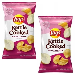 Lay's Kettle Cooked MAUI ONION Flavored Potato Chips 8 Oz. (2 Bags) - Picture 1 of 4