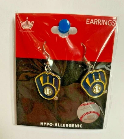 Milwaukee Brewers MLB Team Logo Dangler Earrings Cover