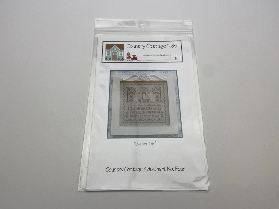 Patrón de punto de cruz contado de niña de jardín de campo para niños 7P Foto 1 de 3