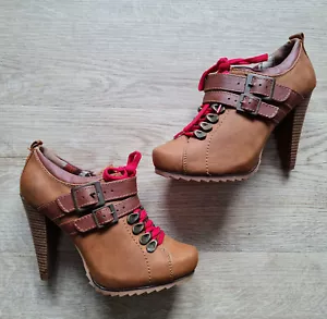 braune Pumps Gr. 36 Plateaupumps Hochfrontpumps High Heels - Bild 1 von 9