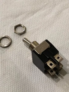 Toggle Switch, Panel Mount, On-Off-On x 2 - Picture 1 of 4