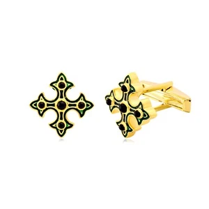 Vintage Enamel Cufflink- Personalized Sterling Silver Cufflink-Luxury Cufflink. - Picture 1 of 6