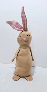 New 14-inch Easter Plush Brown Girl DECORATIVE Bunny with Weighted Bottom - Picture 1 of 3