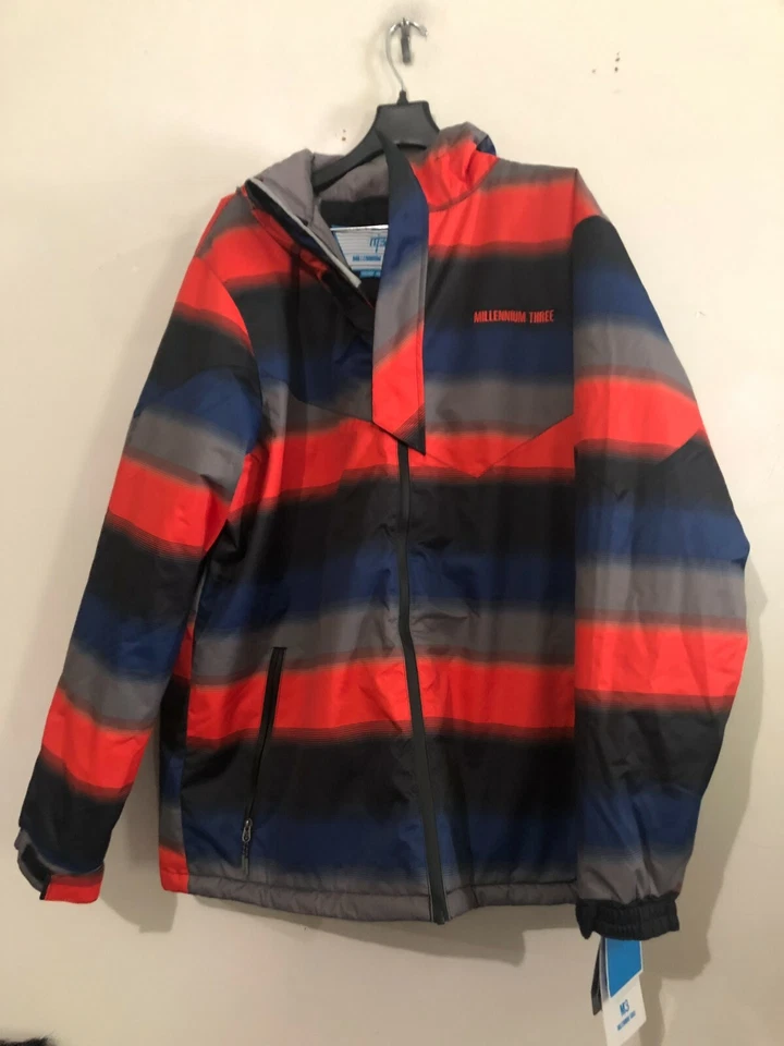 NWT Millennium Three Size XL Dry Climate Blue Orange Gray Hood Men Coat Jacket - Image 1 of 4