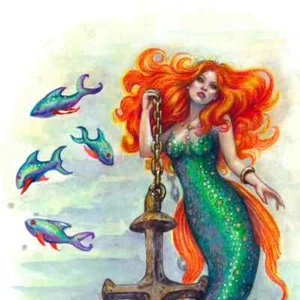 IMPRESIÓN DE BELLAS ARTES DE SIRENA, póster de decoración de pared, póster de acuarela de sirena pintura hogar - Imagen 1 de 3