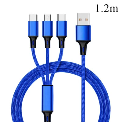 3 in 1 Fast USB Charging Cable Universal Multi Function Cell Phone Charger Cord@ - Image 1 of 4