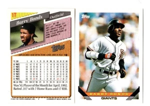 3 count lot 1993 Topps Traded Barry Bonds Cards #1T 1st Giants Card HR KING - Picture 1 of 1