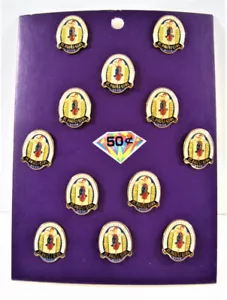 Vintage St Pauli Girl Beer Bremen Brewery Pin Display 12 On Card Old Stock - Picture 1 of 2