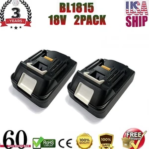 2Packs For Makita 18V 2.5Ah LXT Lithium ion Battery BL1815 BL1820 BL1830 BL1850 - Picture 1 of 7